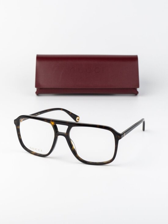 Gucci Women Eyeglasses Havana Pilot GG1078O 003 NEW AUTHENTIC main image 7